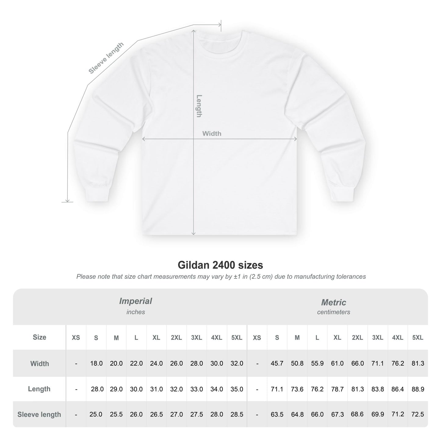 Unisex Long Sleeve Tee (S-5XL)